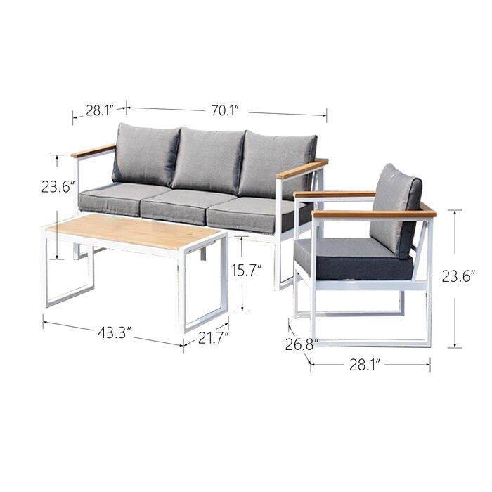 Beauty sofa set 4 Piece with 1 Piece coffee table for Bedroom furniture Home