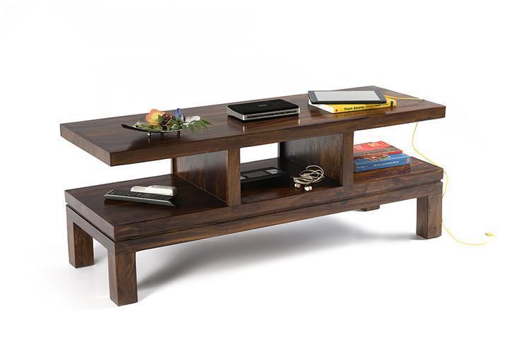 Solid sheesham wood showcase tv unit cabinet