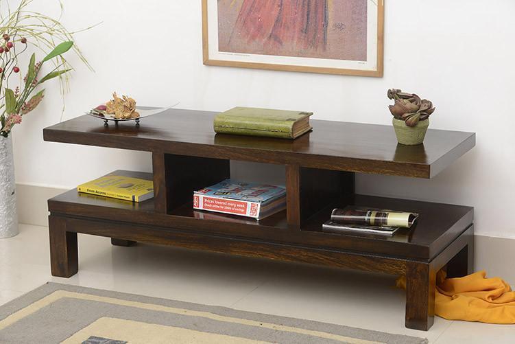 Solid sheesham wood showcase tv unit cabinet